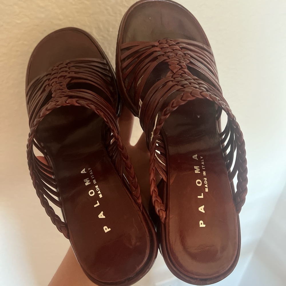 Paloma Wool Burgundy Woven Sandals